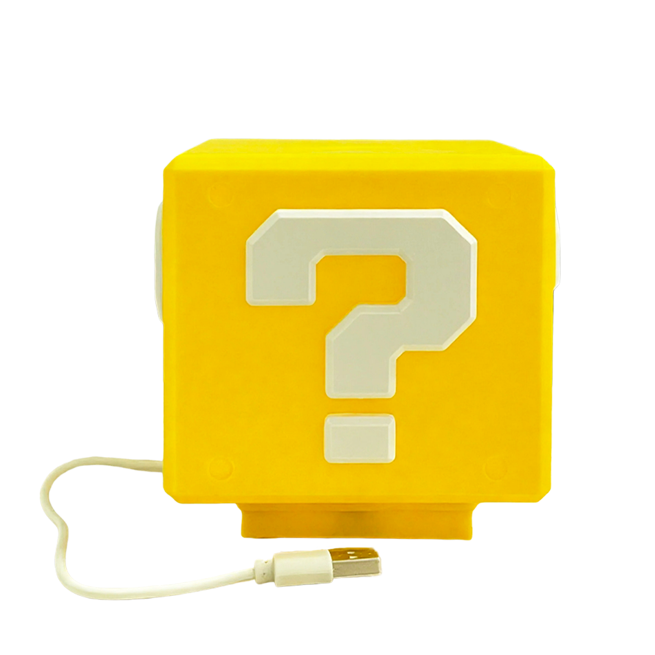 Gaming Accessories Decor - โคมไฟบล็อกคำถาม 2026 พร้อมเอฟเฟกต์เสียง ไฟ LED ใช้พลังงานจาก