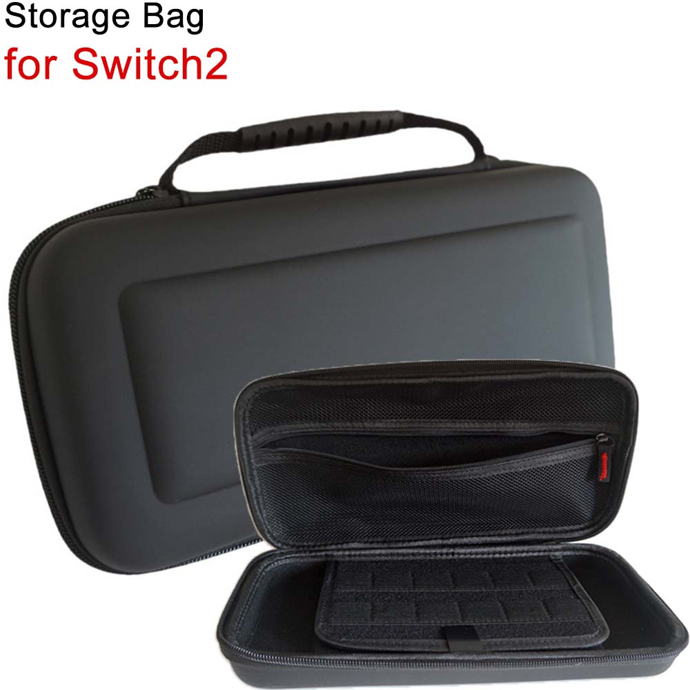 Gaming Accessories Bag - กระเป๋าเก็บของสีดำสำหรับคอนโซลเกมสวิตช์ 2 พร้อมช่องใส่การ์ด ขนาด 30x14.5x6 ซม.