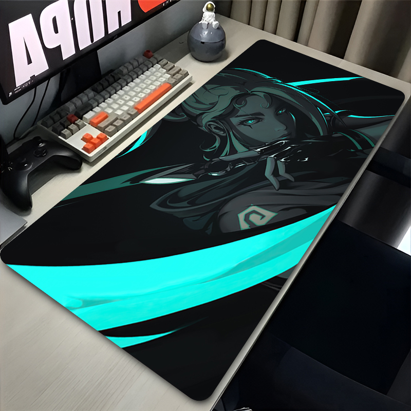 Gaming Accessories Laptop - แผ่นรองเมาส์เกม Valorant Jett XXL อุปกรณ์เสริมสำหรับเล่นเกมสำนักงาน แผ่นรองคีย์บอร์ดสำหรับเกมเมอร์