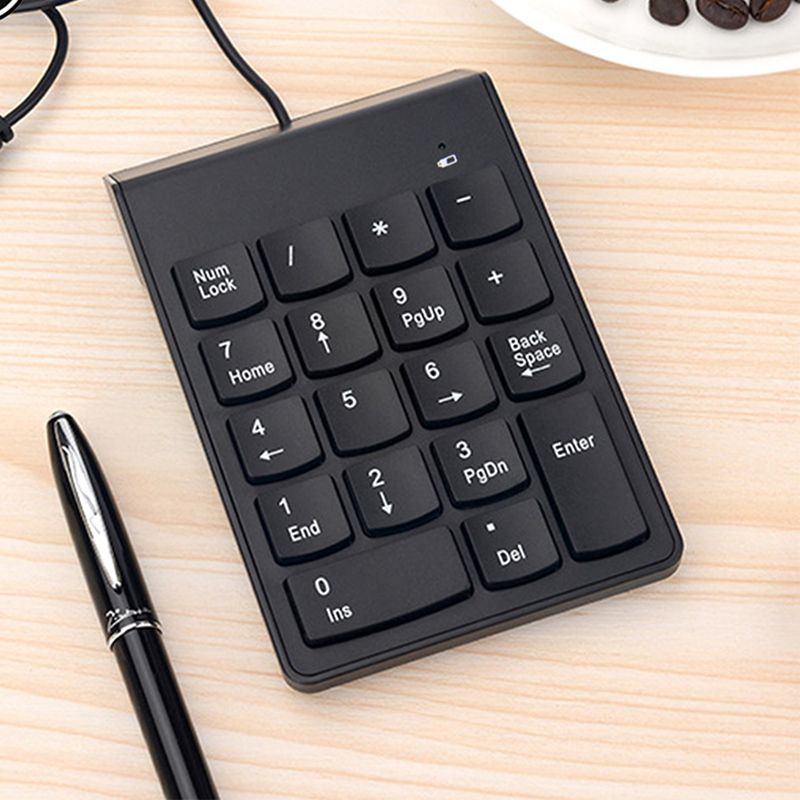 Keyboard Numpad Separate - คีย์บอร์ดตัวเลขแบบมีสาย USB 18 ปุ่ม คีย์บอร์ดขนาดเล็กพร้อมปุ่มตัวเลขสำหรับแล็ปท็อป เดสก์ท็อป