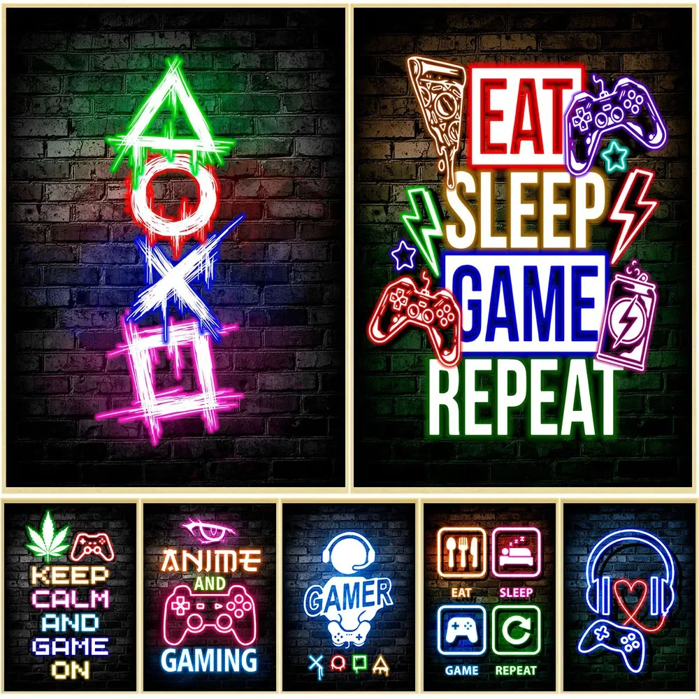 Gaming Accessories Decor - เกมมิ่ง นีออน อีท สลีป เกม รีพีท