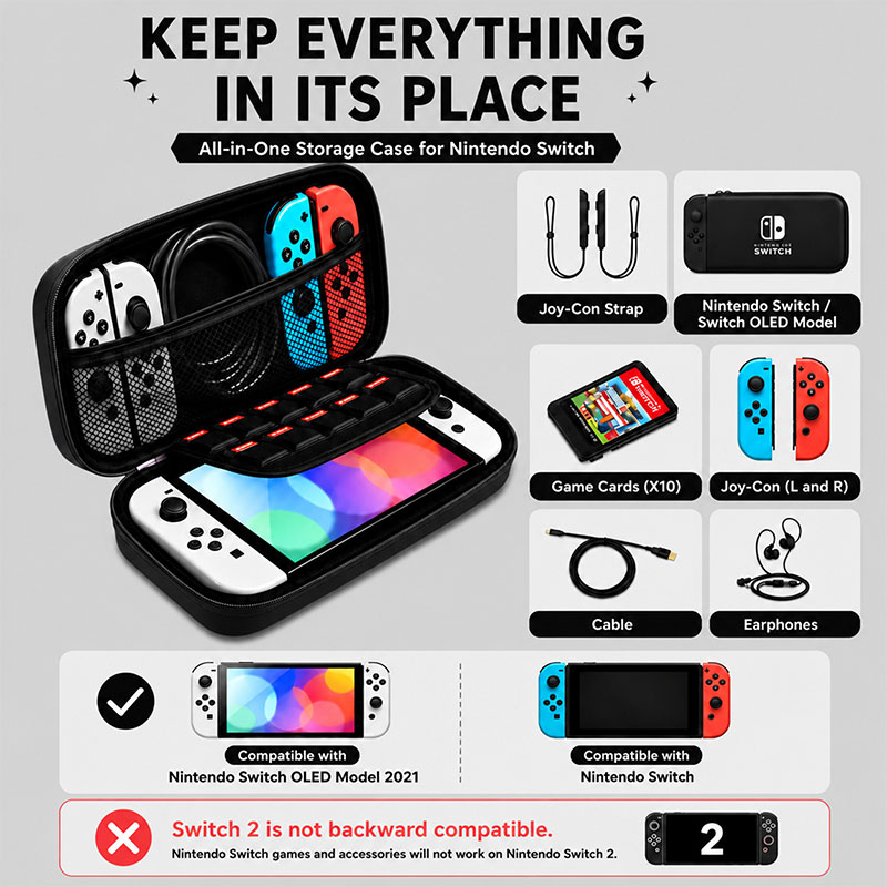 กระเป๋าเก็บของแบบแข็งสีมาการอง - Gaming Accessories Bag บทวิจารณ์และราคา