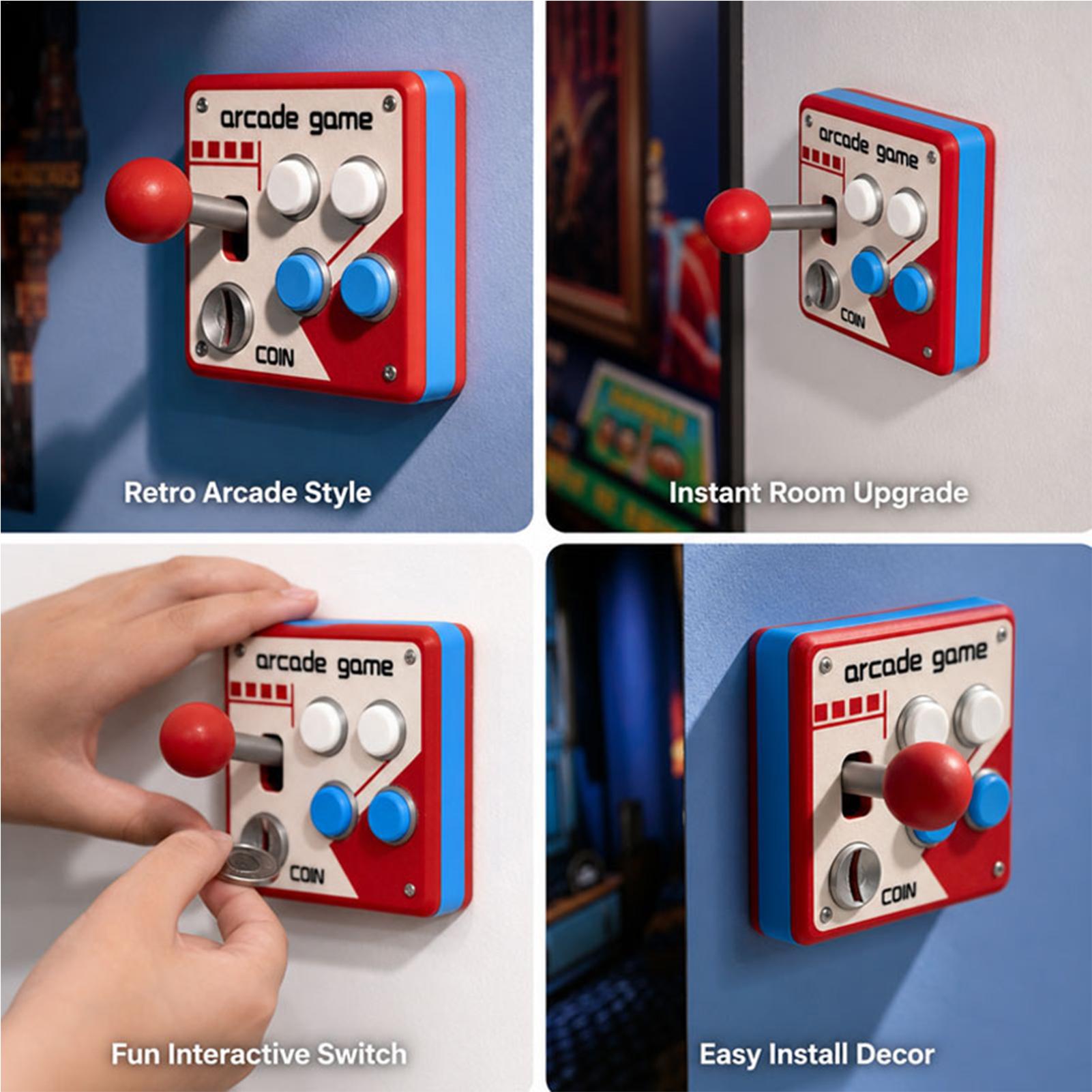 ฝาครอบสวิตช์ไฟเกมอาร์เคดสไตล์เ - Gaming Accessories Decor บทวิจารณ์และราคา